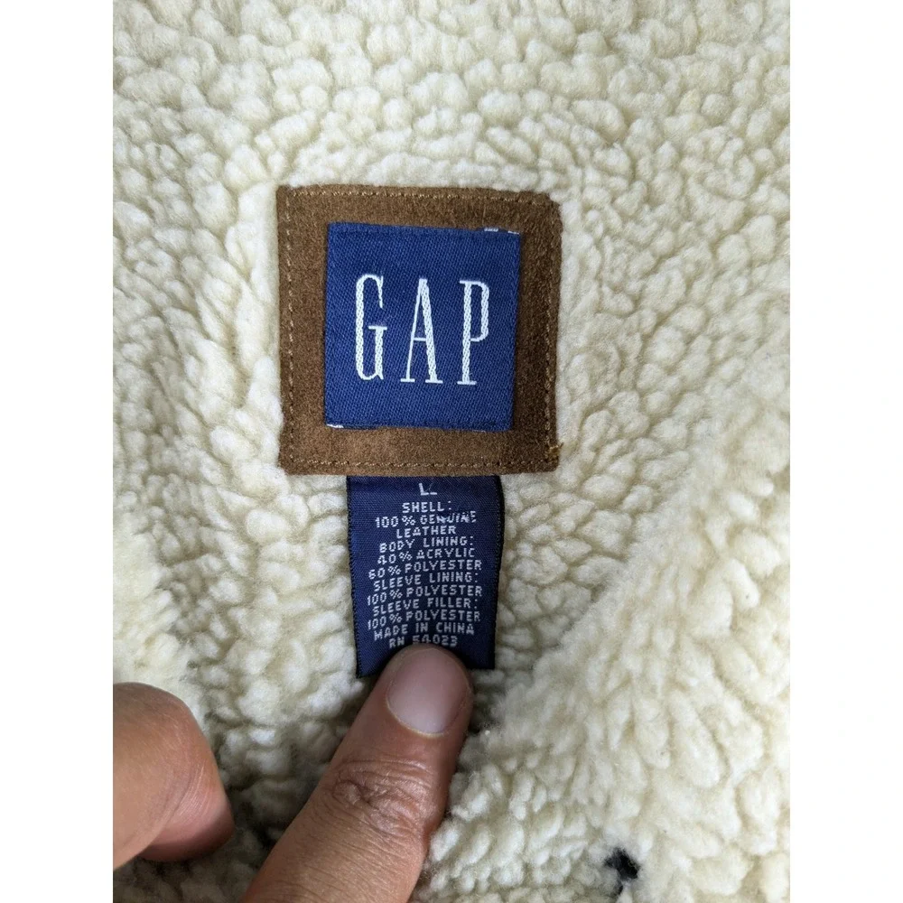 Vintage Gap Suede Sherpa Lined Front Snap Mid Length Coat Penny Lane Boho (Read)